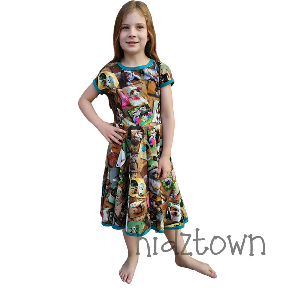 Drejrund kjole med dyre fotografier str 80-164kr- KidzTown